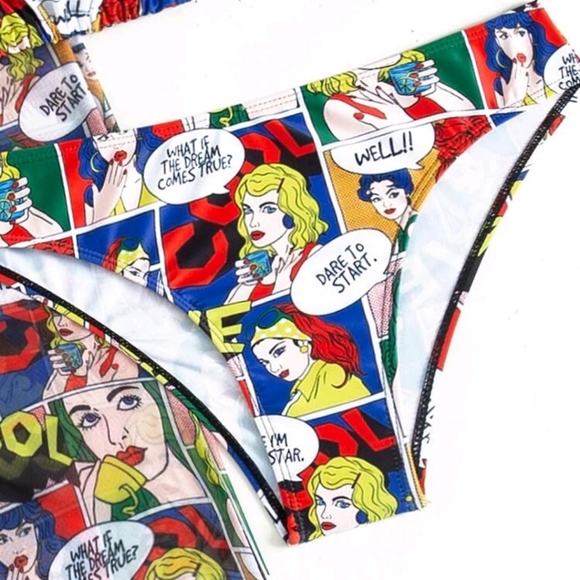 3pack Cartoon Graphic Bikini Swimsuit & Cover Up - Picture 6 of 8